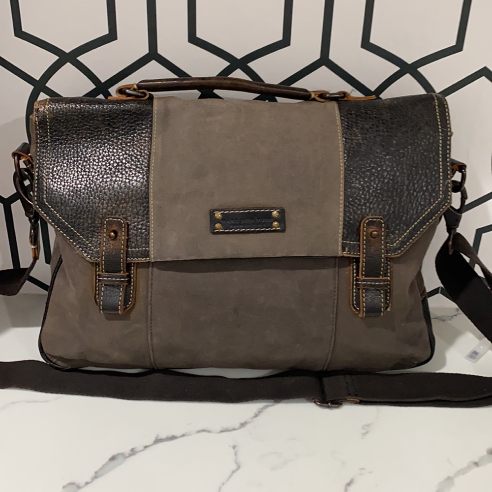 Marc Jacobs leather/canvas messenger bag